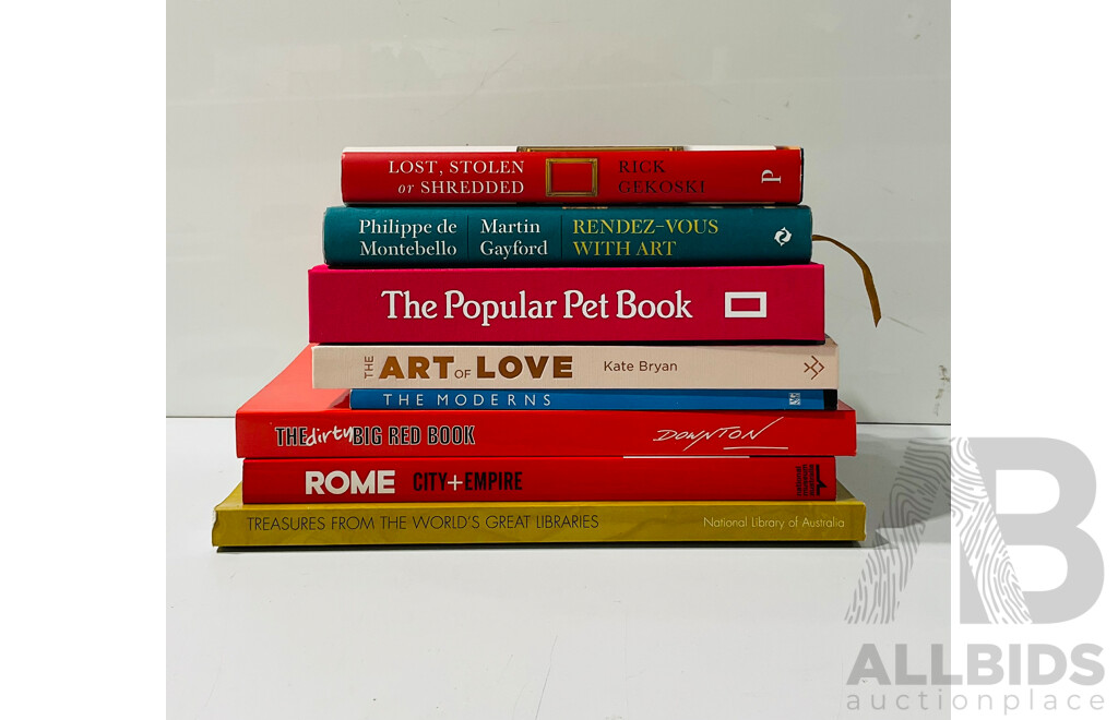 Collection Eight Books Relating to Art, Mix Hardcovers and Soft Covers