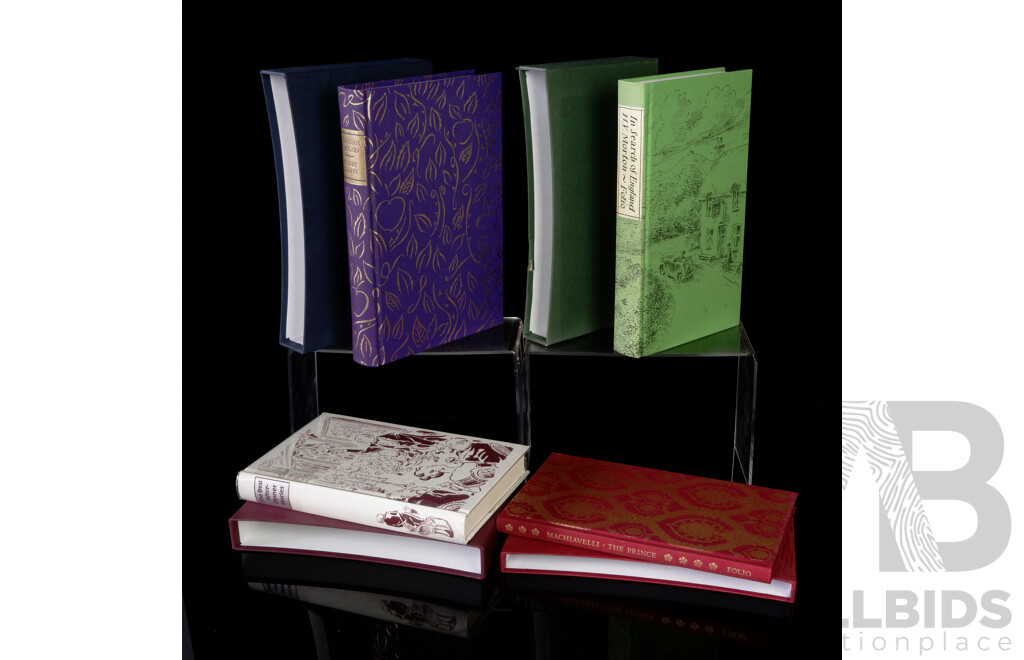 Collection Four Folio Society Books Including Machiavelli's The Prince and More. All Hardcovers in Slipcases