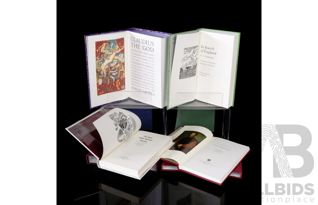 Collection Four Folio Society Books Including Machiavelli's The Prince and More. All Hardcovers in Slipcases