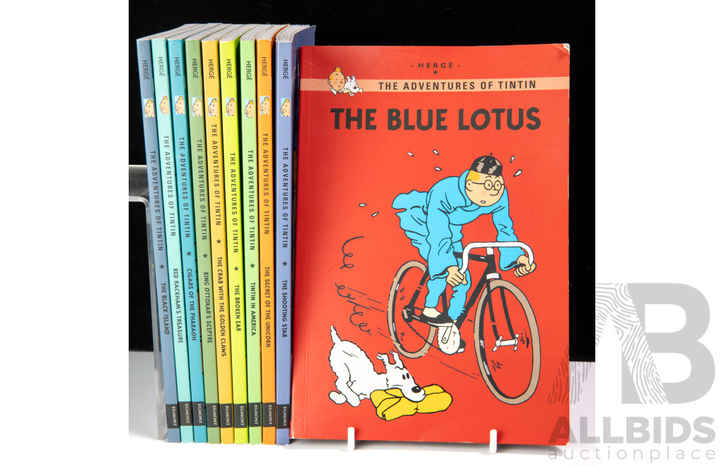 Collection Ten Volumes, The Adventures of Tin Tin, by Herge, Egmont Editions, 2013, Soft Covers
