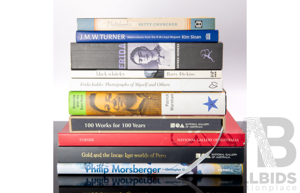 Collection Ten Books Relating to Art Including Frida Kahlo, NGA Publications and More