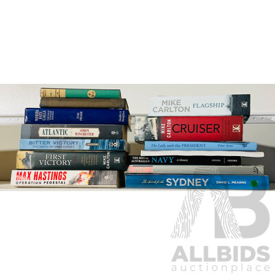 Collection Books of Australian Naval Interest Including SIgned Edition Where Fate Calls the HMAS Voyager Tragedy by Tom Frame, HMAS Sydney InHMAS Perth and More