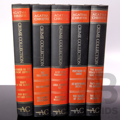 Five Volumes, Agatha Christie Crime Collection, Hamlyn, London, 1970, Hardcovers