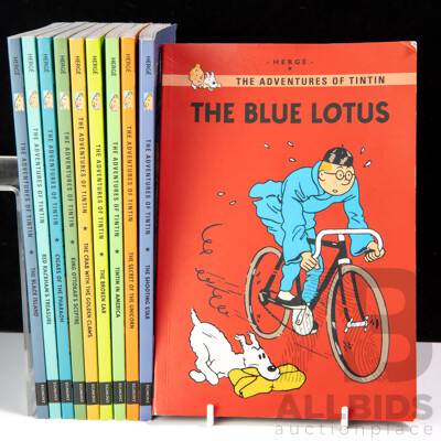 Collection Ten Volumes, The Adventures of Tin Tin, by Herge, Egmont Editions, 2013, Soft Covers