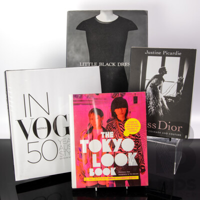 Collection Four Books Regarding Fashion Comprising Miss Doir by J Picardie, Little Black Dress by a L Talley, in Vogue Australia 50 Years of Australian Style & the Tokyo Look Book