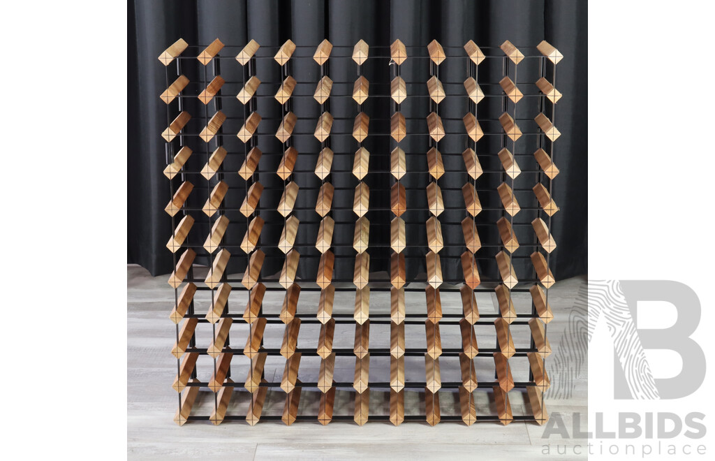 Metal and Timber Wine Rack