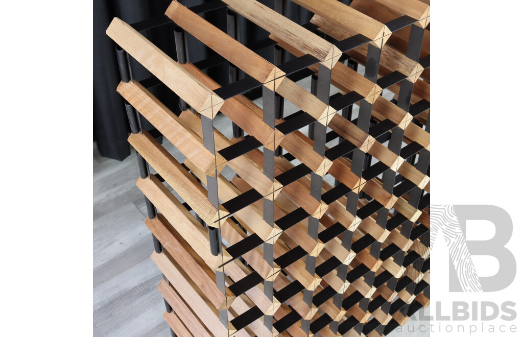 Metal and Timber Wine Rack