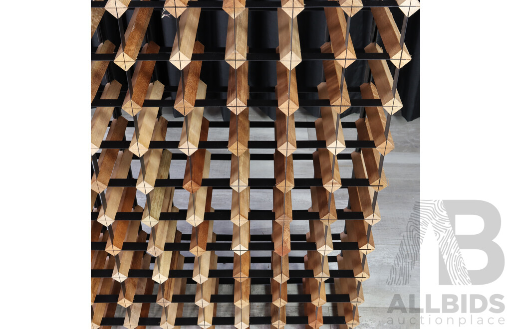 Metal and Timber Wine Rack