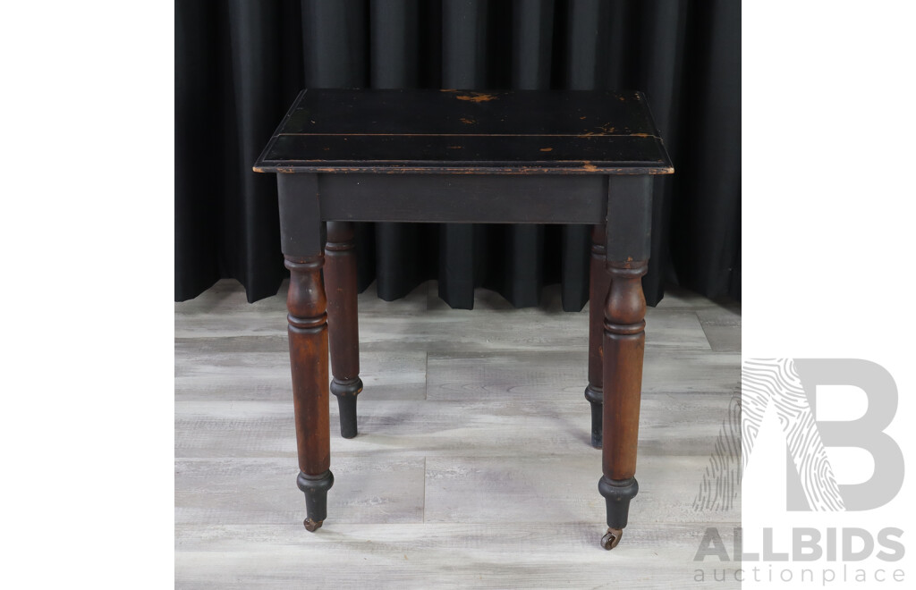 Edwardian Typist Table with Painted Top