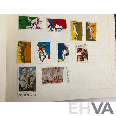 Collection of International Stamps Including Australian Predecimal, India, Hong Kong, Canada, USA, Instructions to Young Stamp Collectors Book and Vintage Receipts