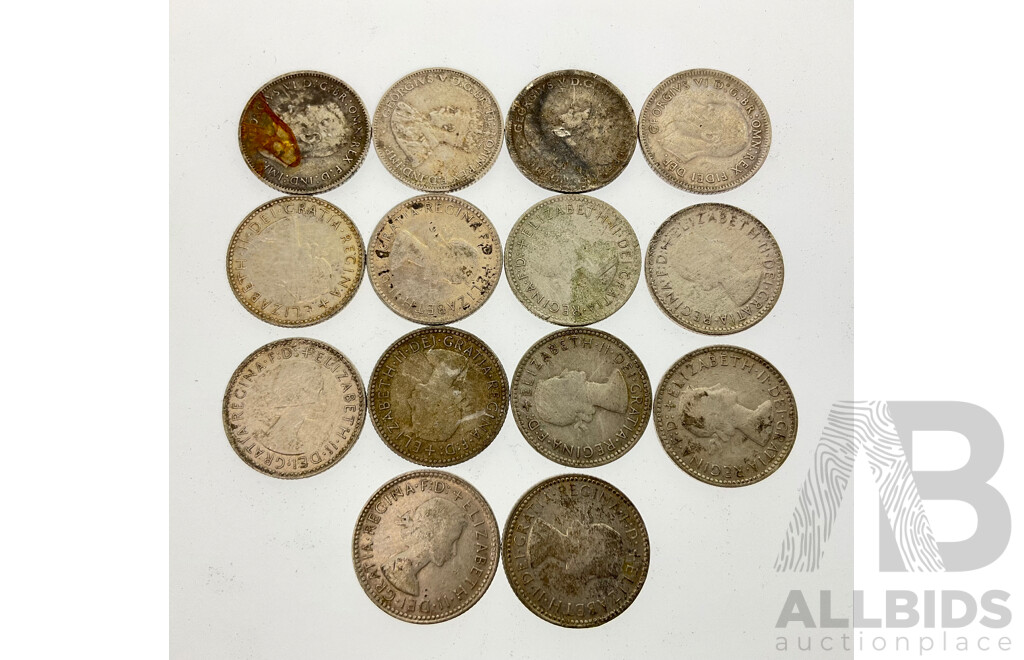 Australian Silver Sixpence KGV, KGVI, QE2, Examples From 1921 to 1963