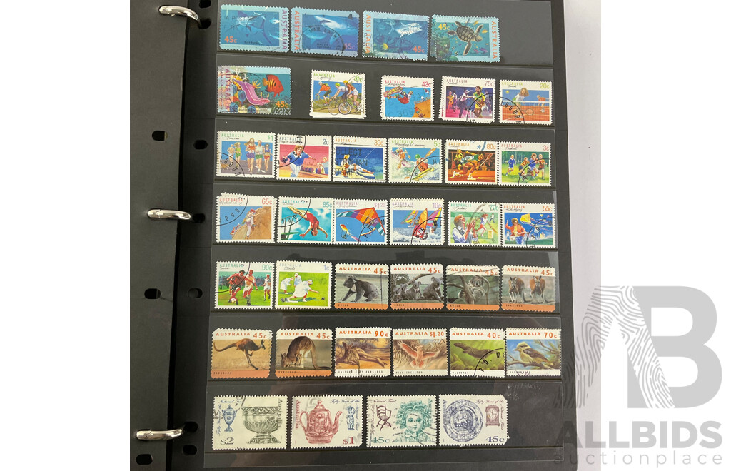 Collection of Australian Cancelled Stamps Including Predecimal, Examples From 1940's to 1990's