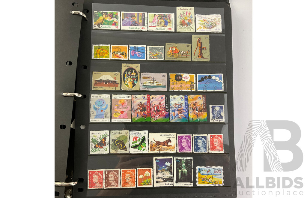 Collection of Australian Cancelled Stamps Including Predecimal, Examples From 1940's to 1990's