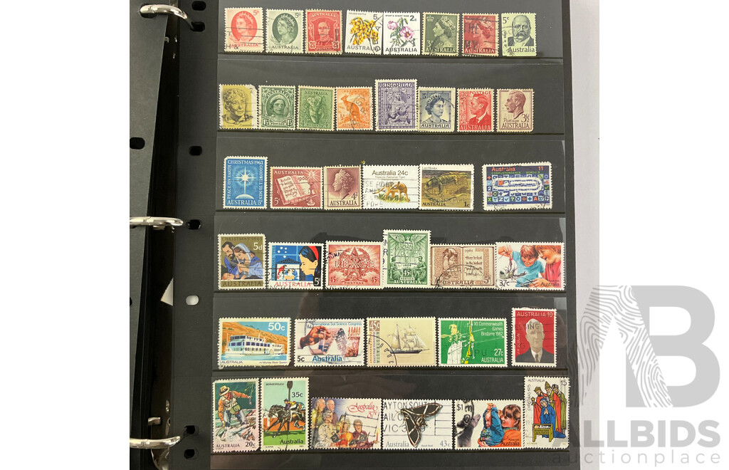 Collection of Australian Cancelled Stamps Including Predecimal, Examples From 1940's to 1990's