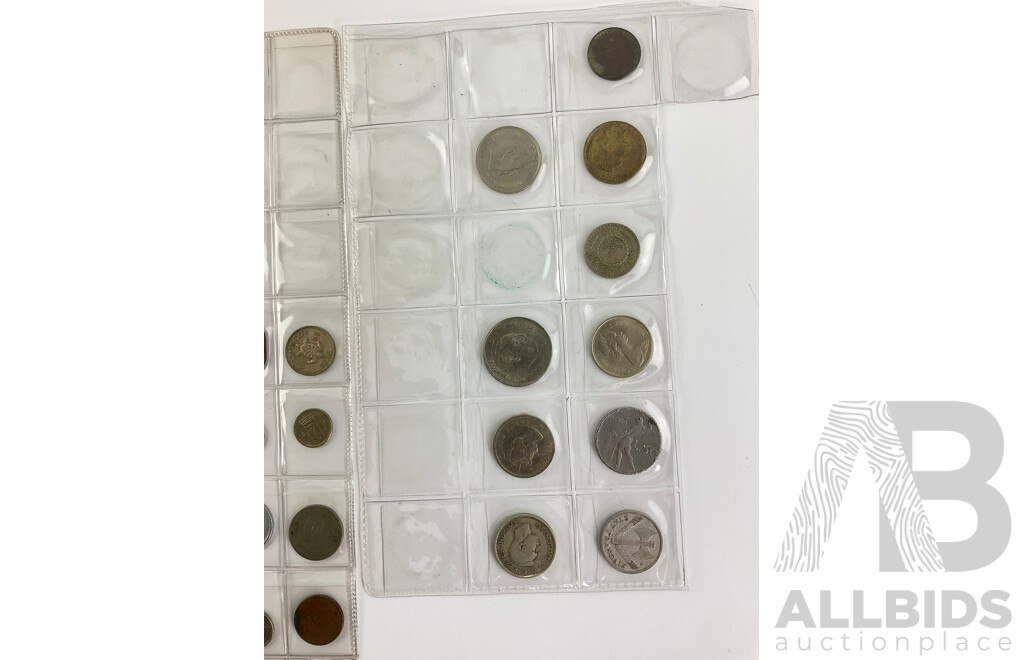 Collection of Vintage Antique/Vintage Coins Including Australian Silver Threepence, UK Silver Thee and Four Pence,  USA, Germany, 1942 WWII Vichy French State, Palestine 1927 One Mil and More