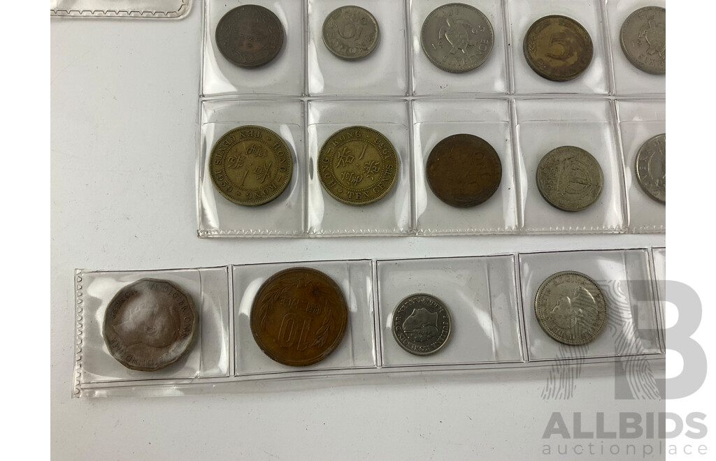 Collection of Vintage Antique/Vintage Coins Including Australian Silver Threepence, UK Silver Thee and Four Pence,  USA, Germany, 1942 WWII Vichy French State, Palestine 1927 One Mil and More