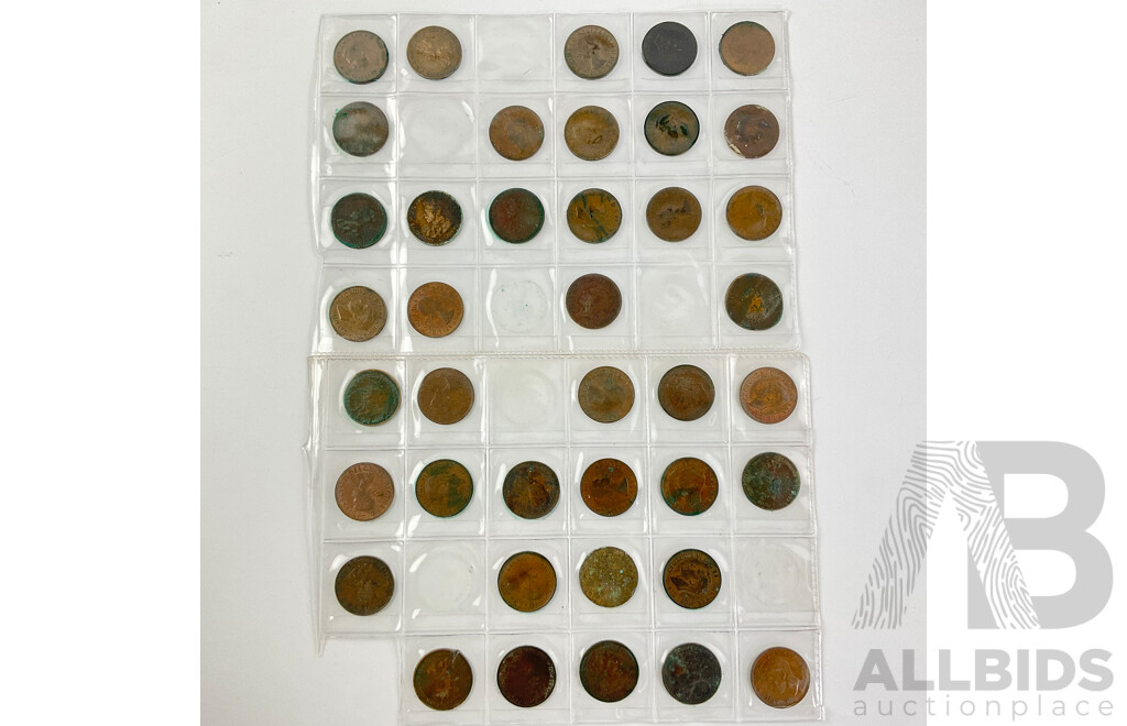 Australian Half Pennies Examples From 1913 to 1963 KGI, KGVI, QE2