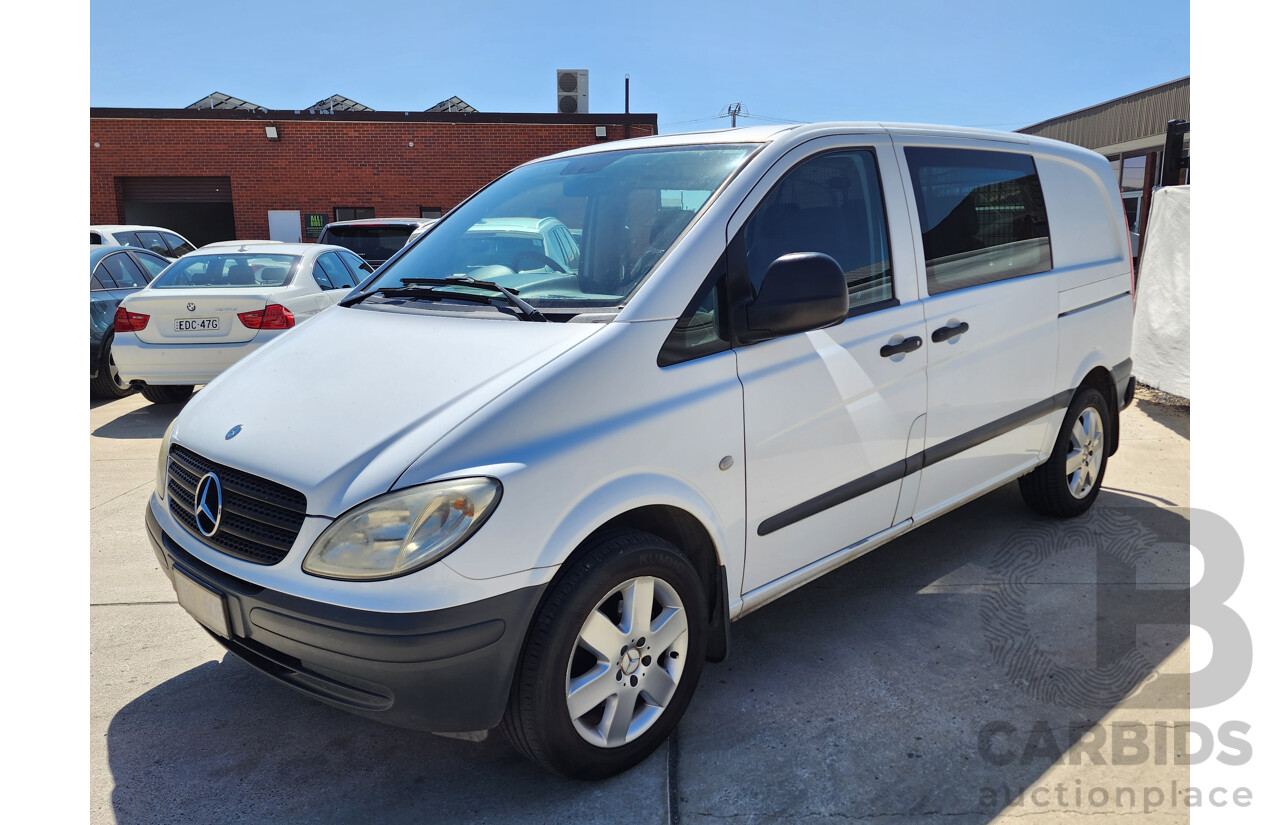 12/2009 Mercedes-Benz Vito 115cdi Compact CREW CAB MY08 4d Van White 2.1L