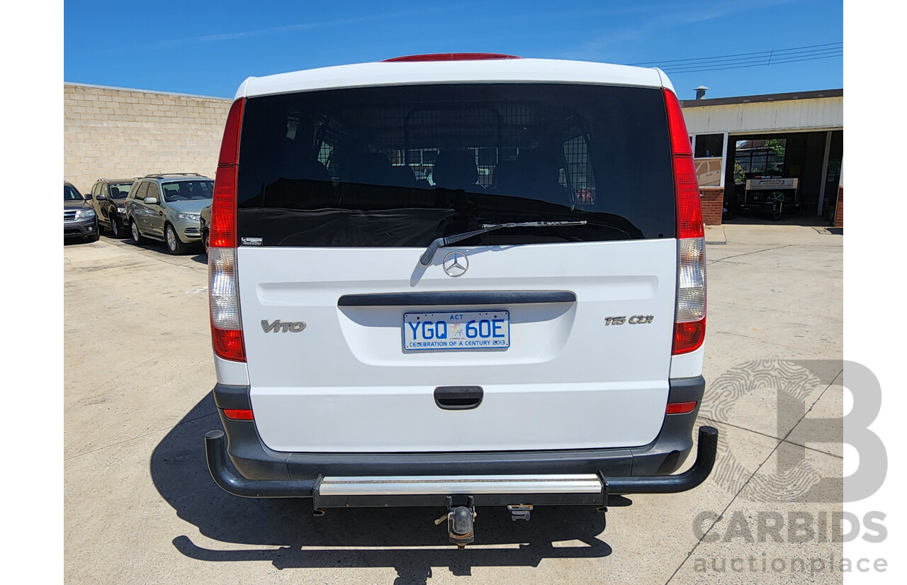 12/2009 Mercedes-Benz Vito 115cdi Compact CREW CAB MY08 4d Van White 2.1L