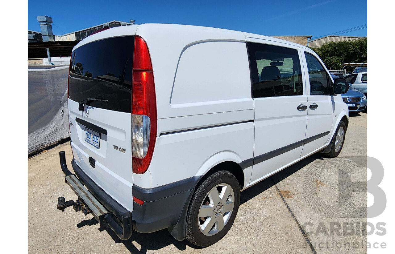 12/2009 Mercedes-Benz Vito 115cdi Compact CREW CAB MY08 4d Van White 2.1L