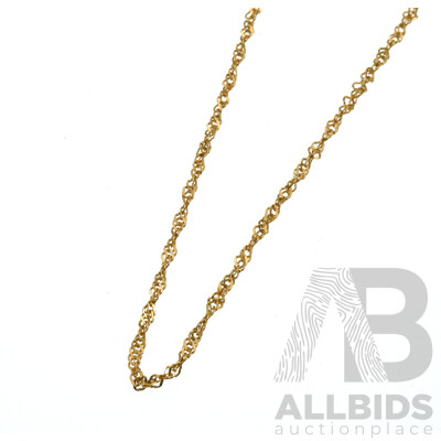 Zamel's 9ct Twist Rope Link Chain Necklace, 45cm, 2.27 Grams