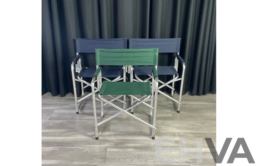 Collection of Three Aluminium Folding Chairs