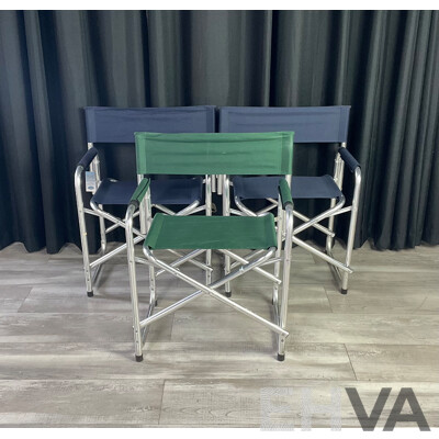 Collection of Three Aluminium Folding Chairs