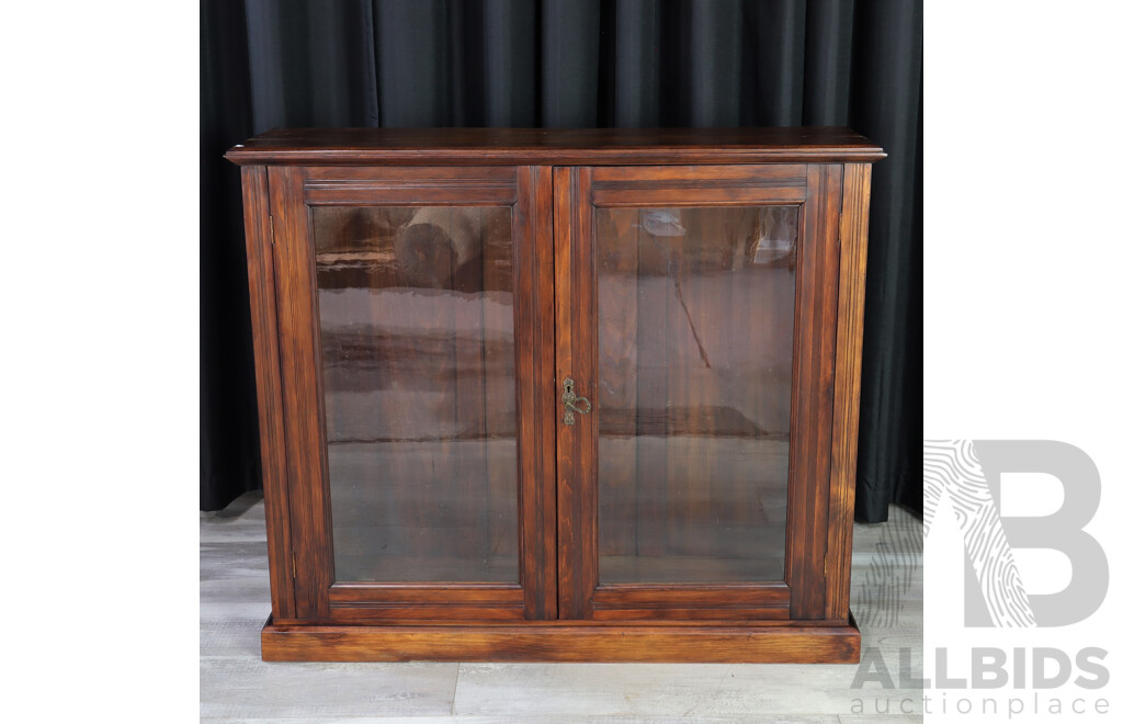 Victorian Pine Two Door Bookcase