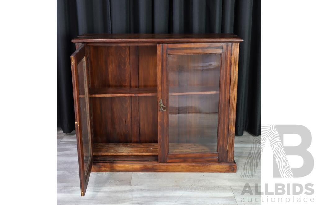 Victorian Pine Two Door Bookcase