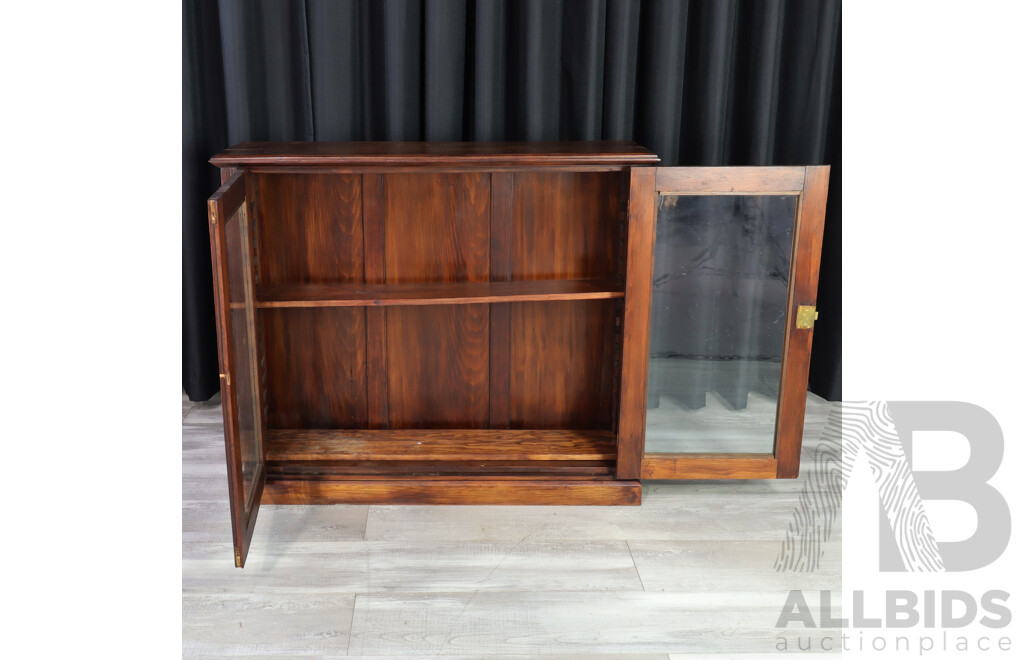 Victorian Pine Two Door Bookcase