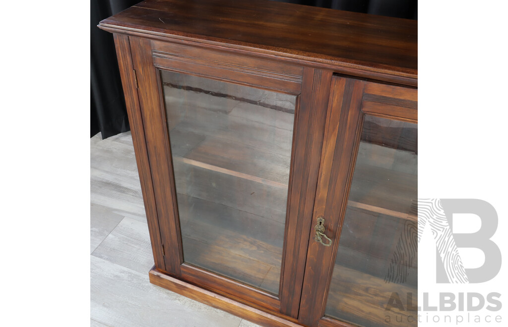 Victorian Pine Two Door Bookcase