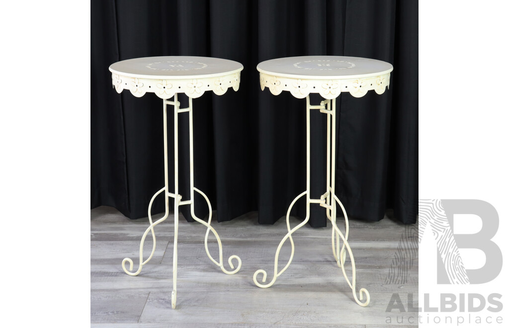 Pair of Painted Metal Side Tables