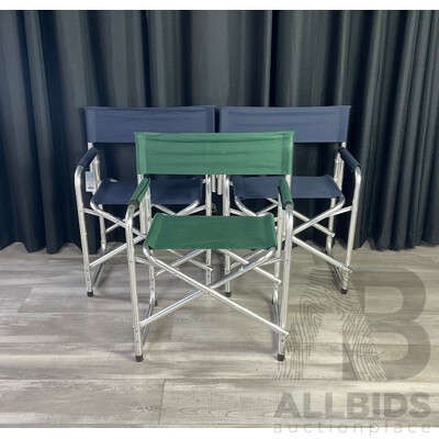 Collection of Three Aluminium Folding Chairs