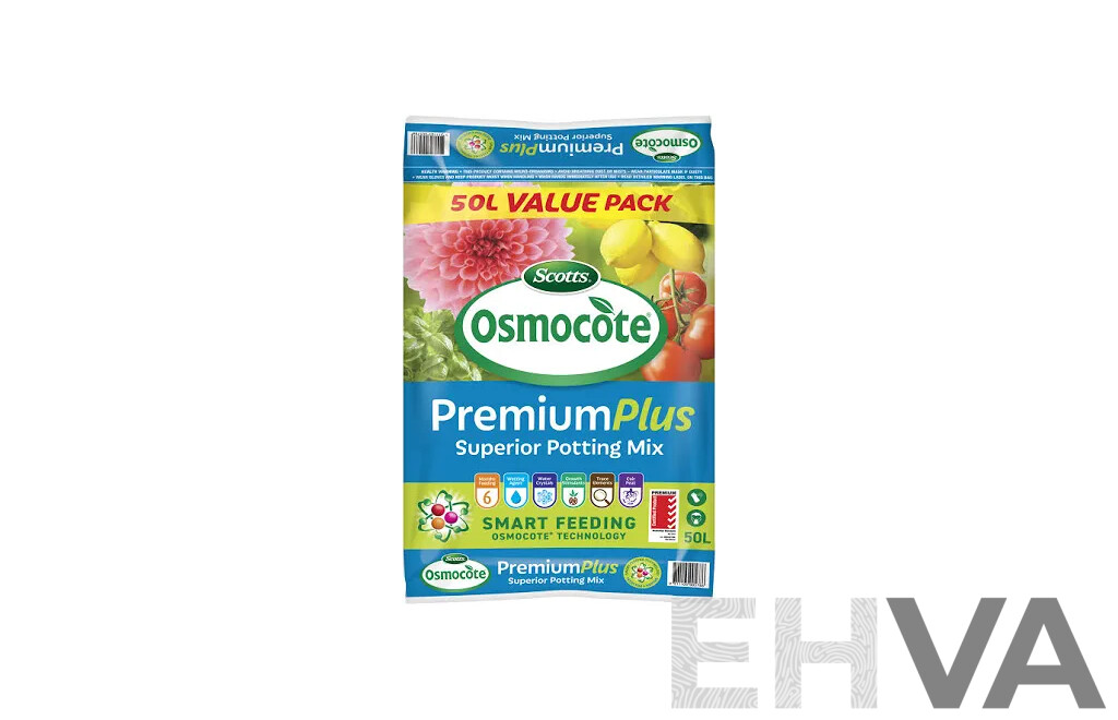 Osmocote Premium Plus Superior Potting Mix 50L - Lot of 4