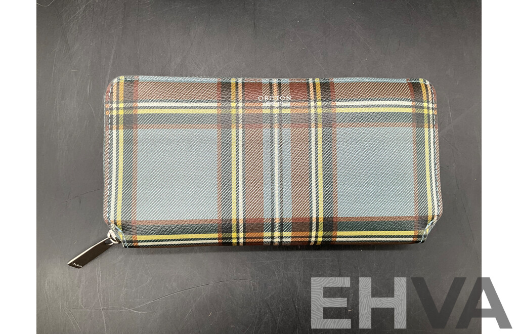 OROTON Muse Check Medium Zip Around Wallet