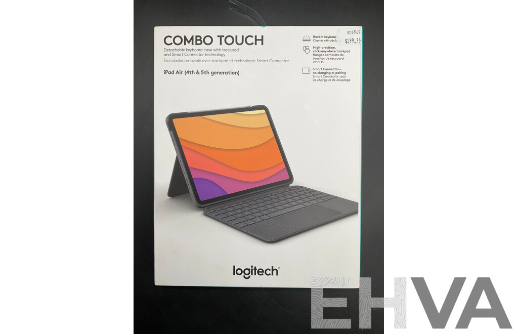 LOGITECH Combo Touch Case for IPad Air 5th/4th Gen (ORP $299.95)