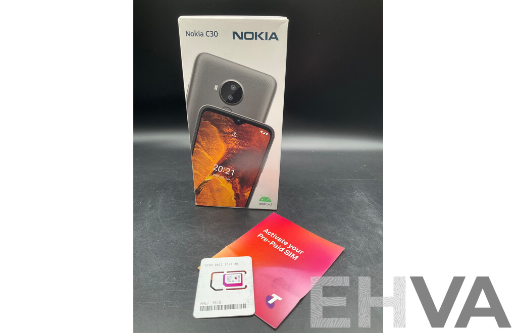 NOKIA C30 - TELSTRA Pre-Paid Phone + SIM