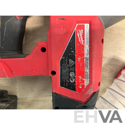 Milwaukee Hammervac Dust Extractor 18V (M18FDEX), Rotary Hammer (M18FH), Dust Trap and 12.0Ah, 6.0Ah Battery - Lot of 5
