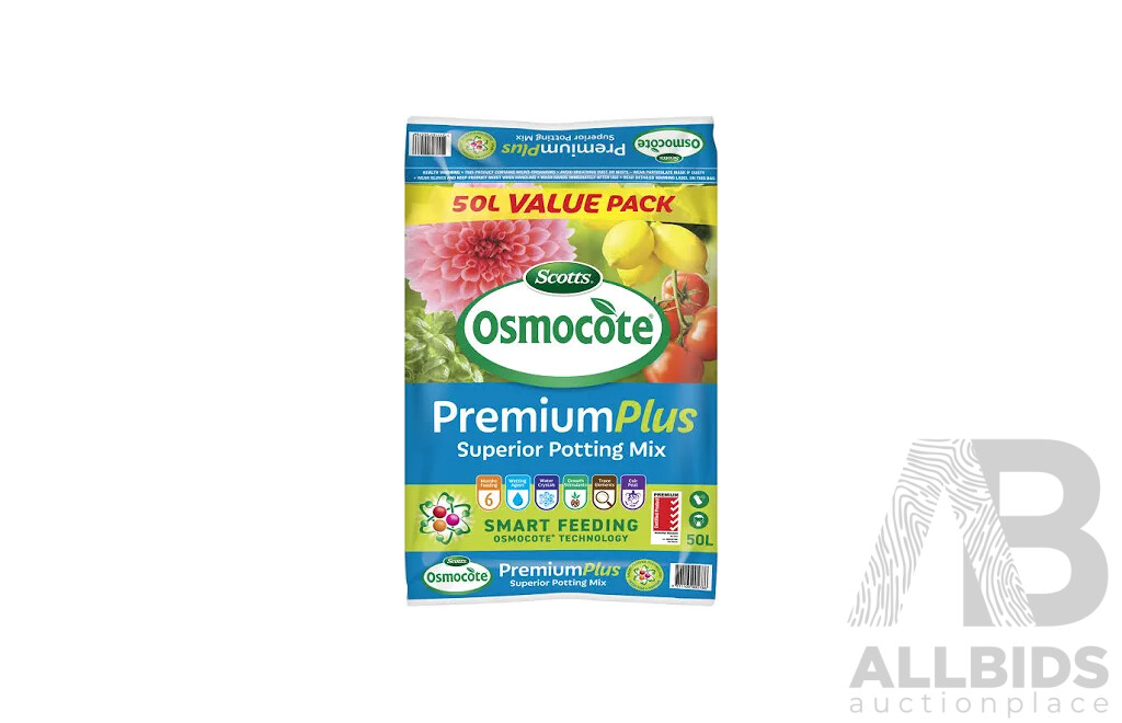 Osmocote Premium Plus Superior Potting Mix 50L - Lot of 4