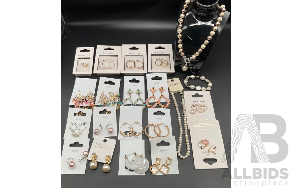 LOUISA and ANKO Costume Jewellery Collection Including Necklaces, Earrings and More - Lot of 21