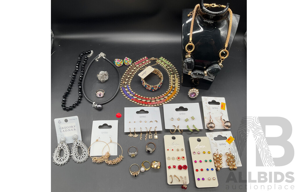 LOUISA and ANKO Costume Jewellery Collection Including Necklaces, Earrings and More - Lot of 23