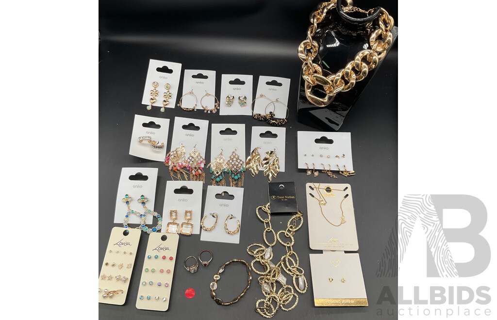 LOUISA and ANKO Costume Jewellery Collection Including Necklaces, Earrings and More - Lot of 21