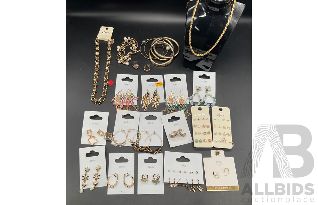 LOUISA and ANKO Costume Jewellery Collection Including Necklaces, Earrings and More - Lot of 23