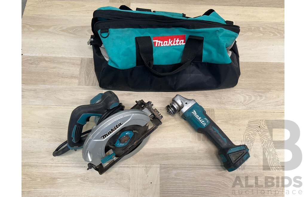 Assorted of  MAKITA Power Tools and Bag - Lot of 3