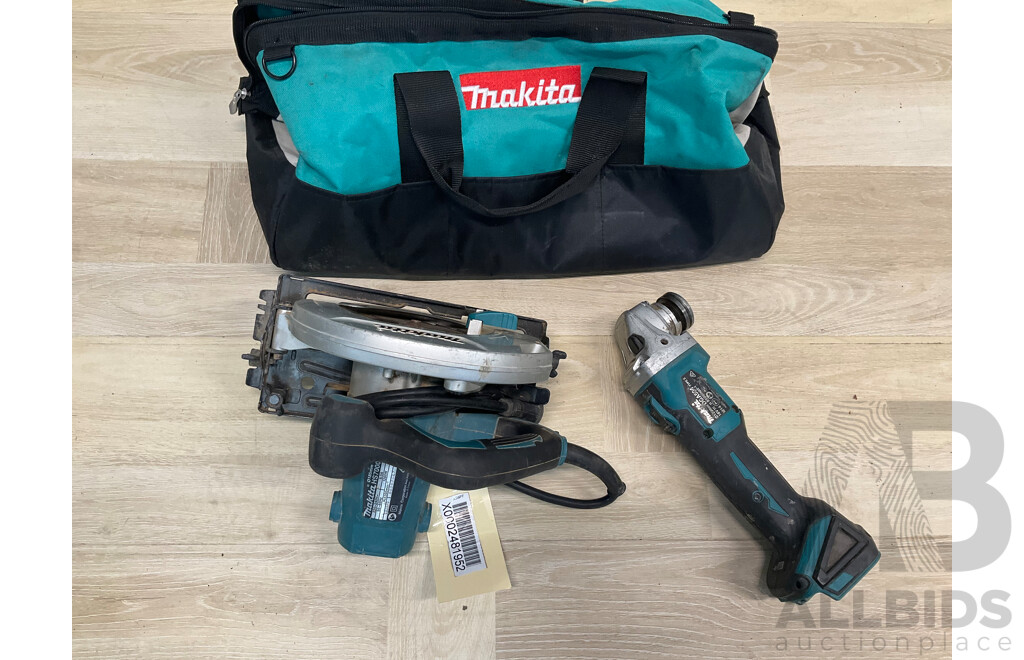 Assorted of  MAKITA Power Tools and Bag - Lot of 3