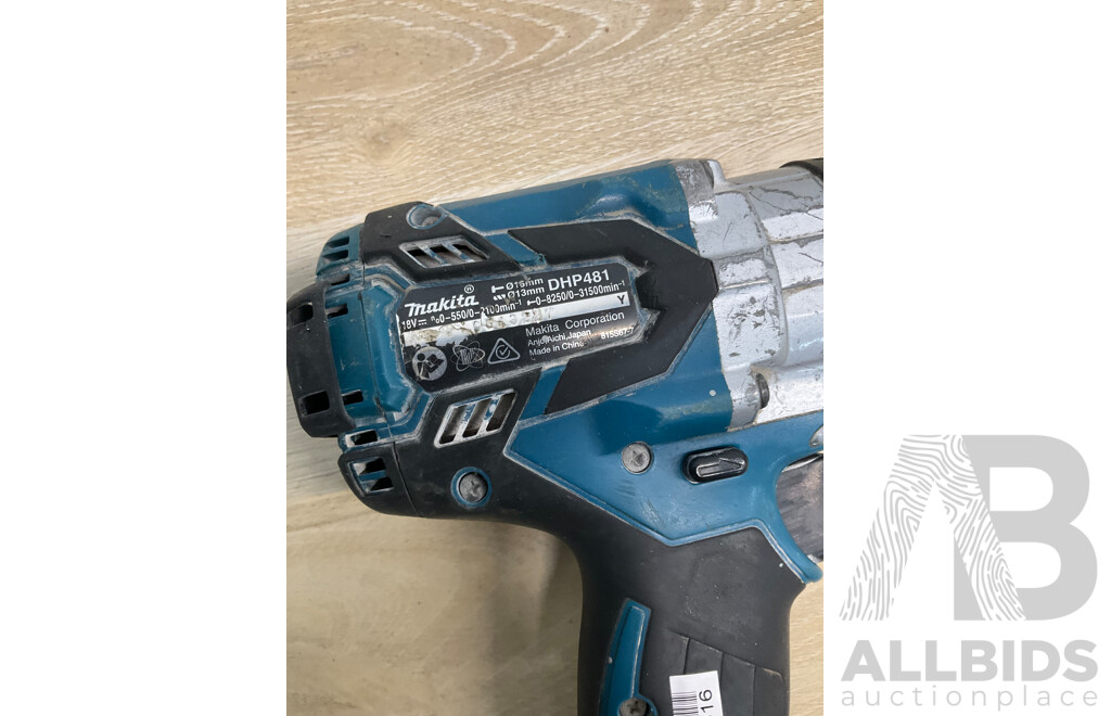 MAKITA 18V Hammer Driver Drill (DHP481) and 5.0Ah 18V Battery