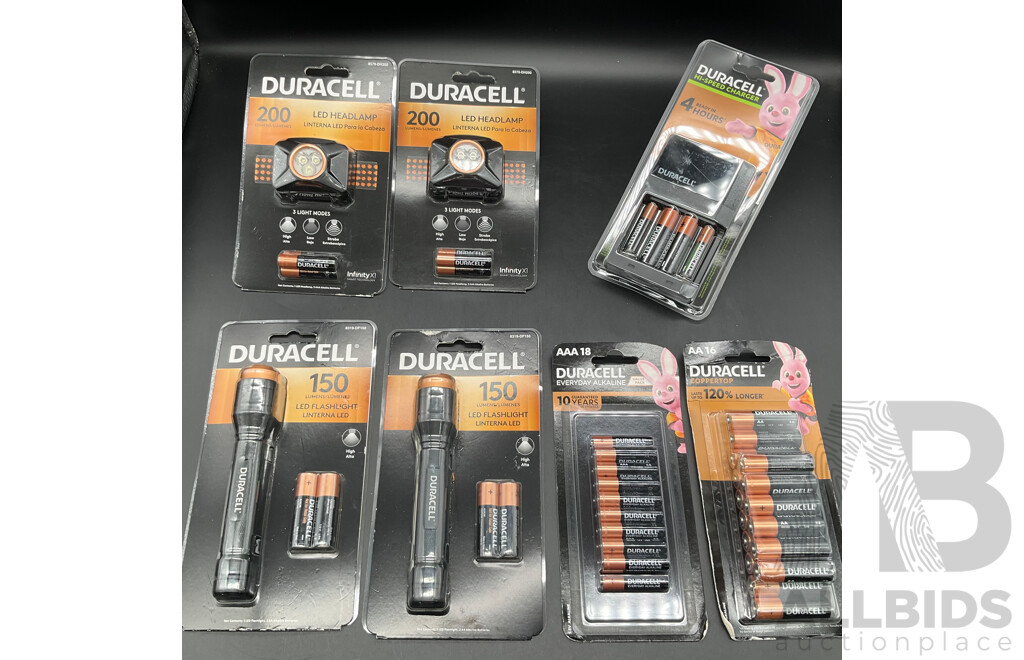 Assorted DURACELL Batteries and Accessories - Lot of 7