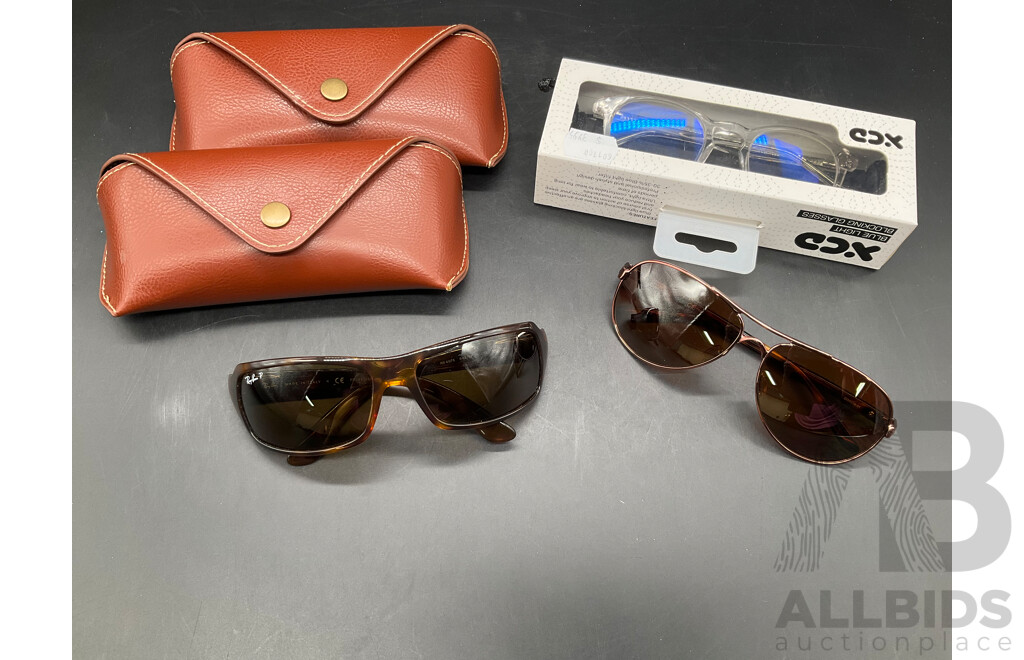 Assorted Sunglasses and Pouches - Including Ray Ban, Anko and More  - Lot of 5