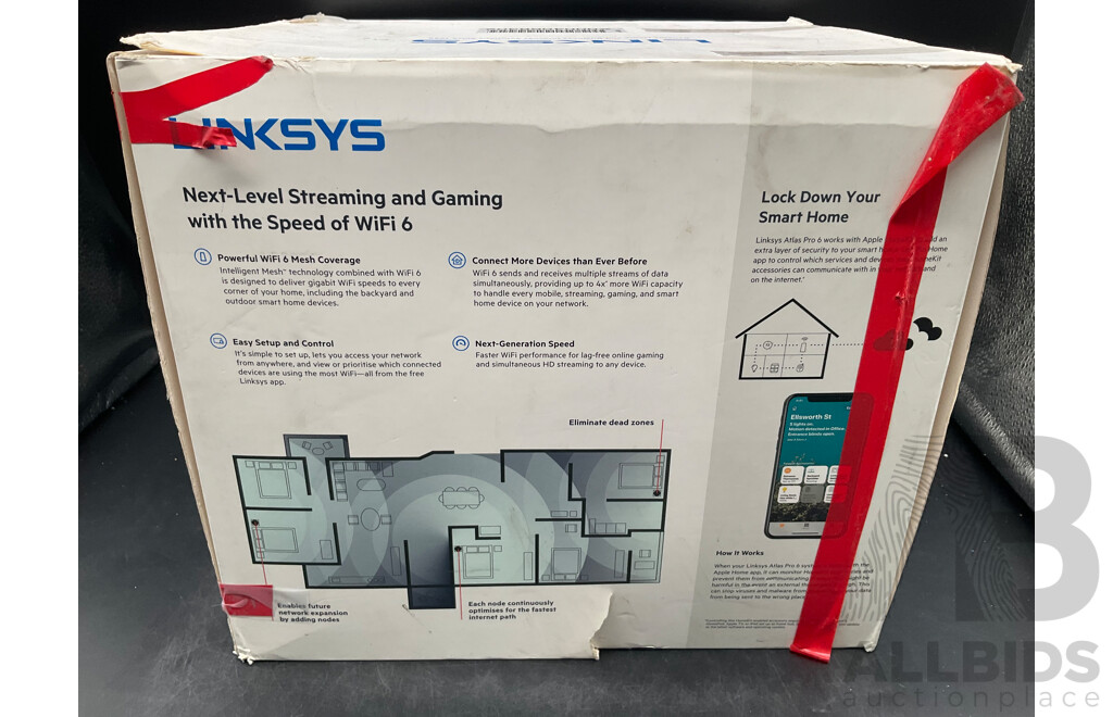 LINKSYS 3-pck Atlas Pro 6 Tri-Band Mesh Wifi Router AX4200