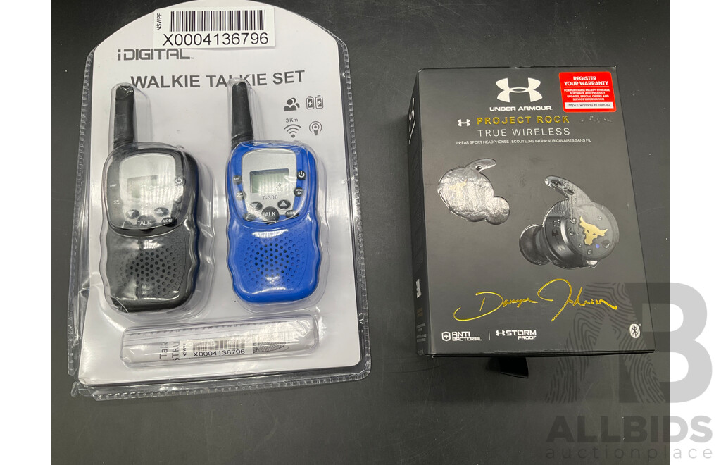 UNDER ARMOUR Project Rock True Wireless and IDIGITAL Walkie Talkie Set - Lot of 2